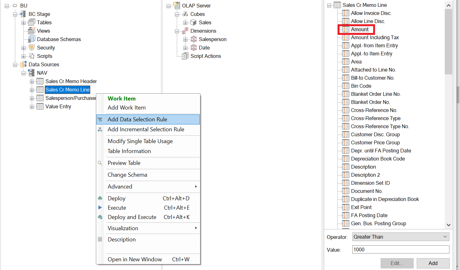 Data Selection Rules - Global Data 365