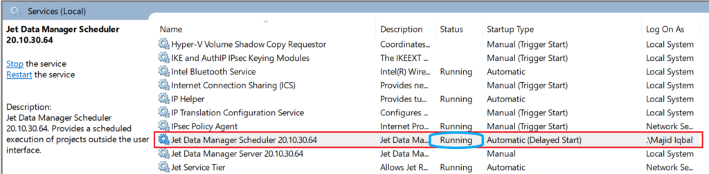Jet Data Manager installation