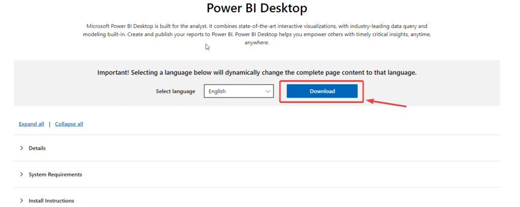 download Power BI desktop