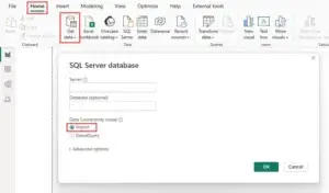 power bi import query mode