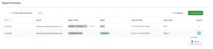 access schedules in reports center
