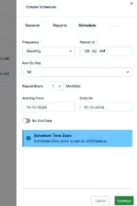 configure schedule