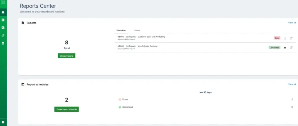 How to Use Reports Center Homepage? - Global Data 365