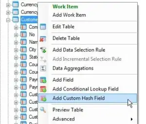 create custom hash key in jet analytics