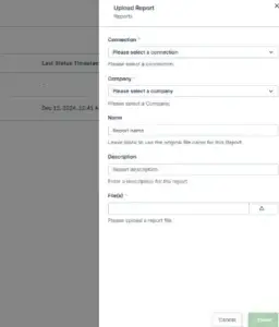 upload reports in reports center
