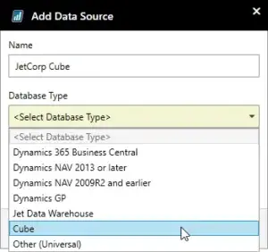 add data source as cube