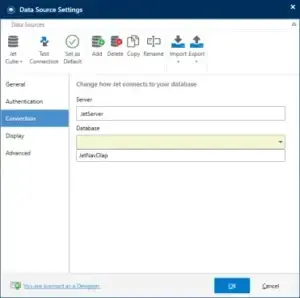 select data source settings