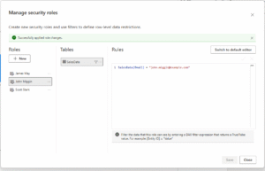 static row level security in power bi