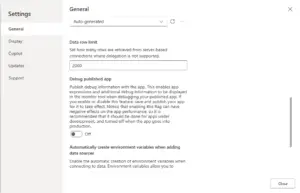 Power Apps row limitation