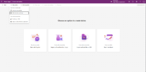 to connect columns and data from power apps to dataverse